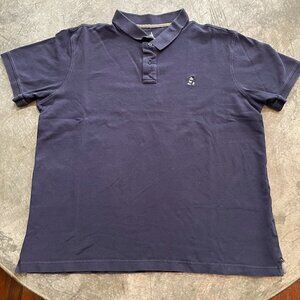 Disney Parks Mickey Mouse Embroidered Blue Short Sleeve Polo Shirt Mens XXL 2XL